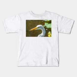 Great egret  in wildlife preserve Kids T-Shirt
